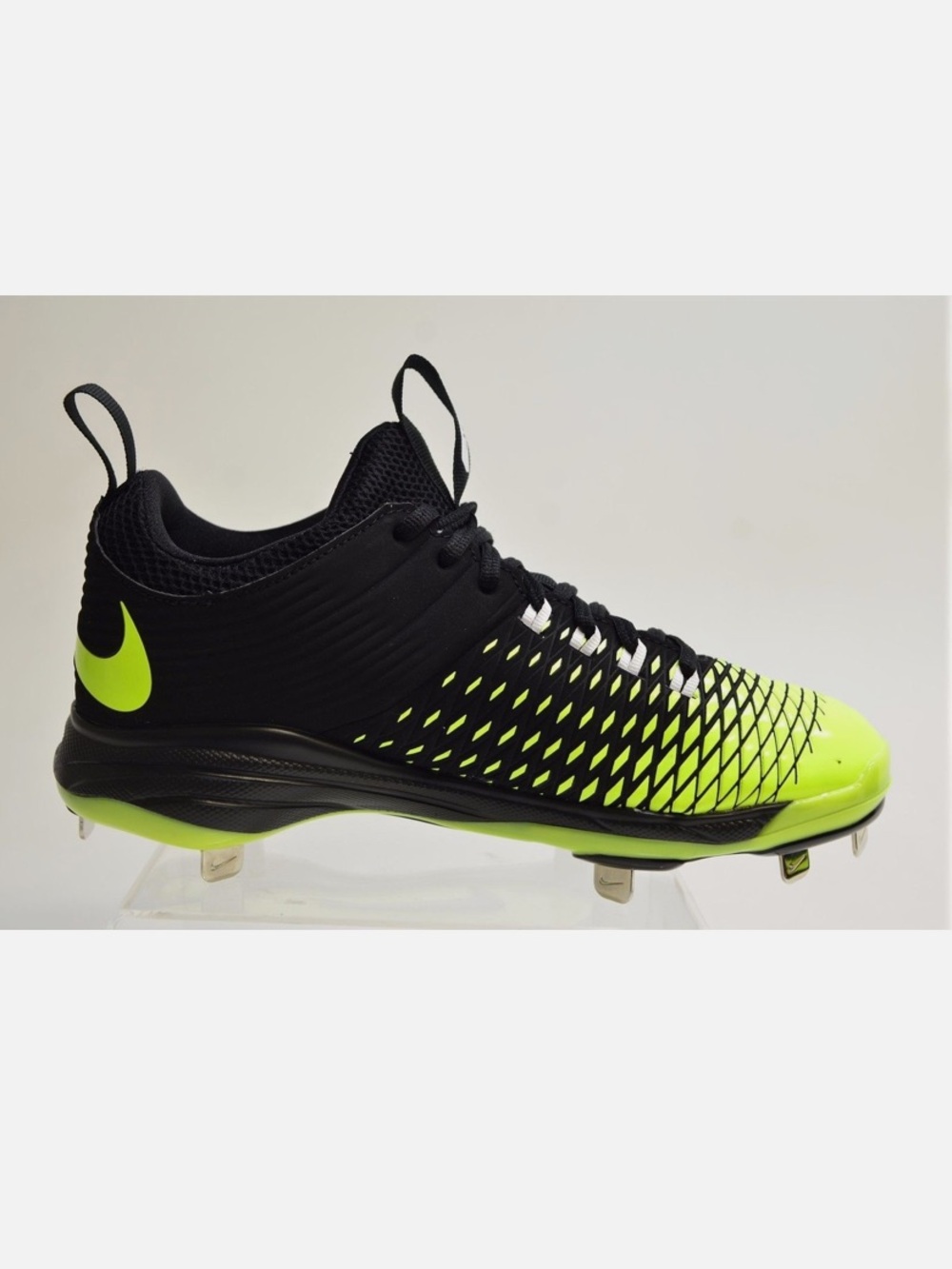 NIKE MIKE TROUT 2 PRO 807133-017 METAL BASEBALL CLEATS BLACK/NEON SIZE 8